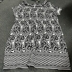Talbots Black and White Patterned Dress